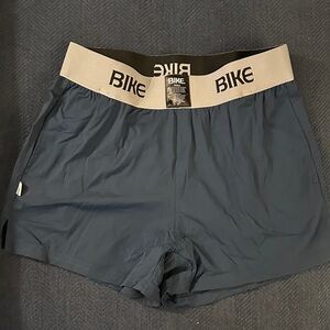 BIKE Navy Blue Athletic 3 1/2 Short With Built-in Jockstrap | Small